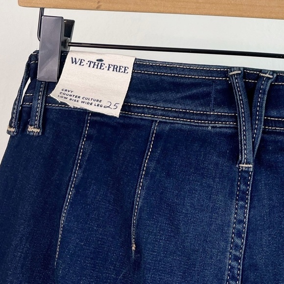 NEW Free People We the Free Crvy Counter Culture Button Fly Wide Leg Crop Jeans - Picture 6 of 7